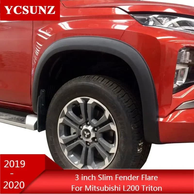 Matte Black Slim Fender Flare Mudguards For Mitsubishi Triton L200 MR 2019 2020 2021 2022 Ram 1200 Strada Car Accessories