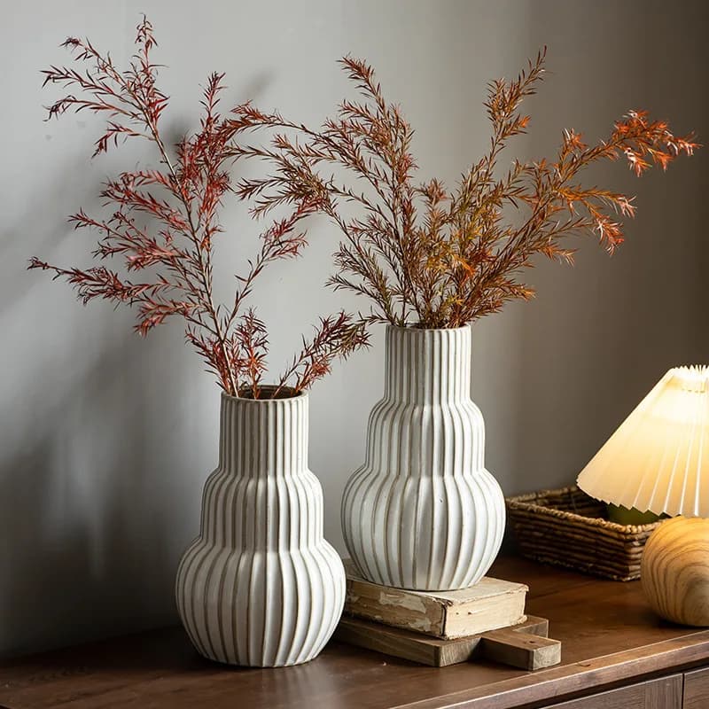 YFY light luxury high-end ceramic vase creative small diameter flower insert desktop flower ware  large  living room ornament