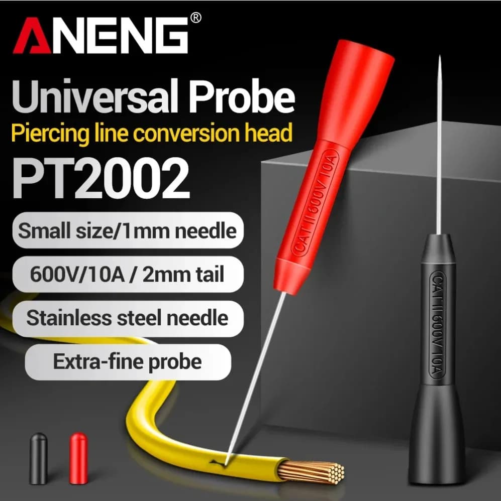 ANENG PT2002 Car Tip Probes Diagnostic 1mm 600V Auto Multimeter Test Lead Extention Back Piercing Needle Tip Probe Kit Tools