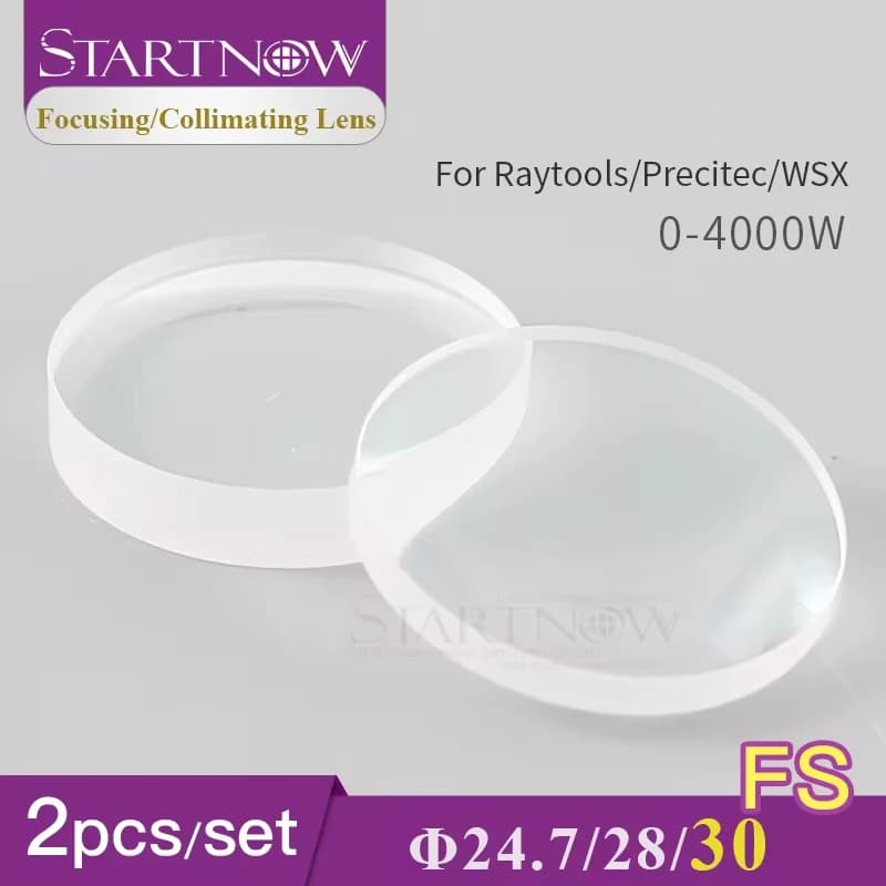 Startnow Fiber Laser Focusing Spherical Collimating Lens Dia.25 28 30mm For 1064nm Precitec Raytools 4KW WSX 2Pcs Convex Lens