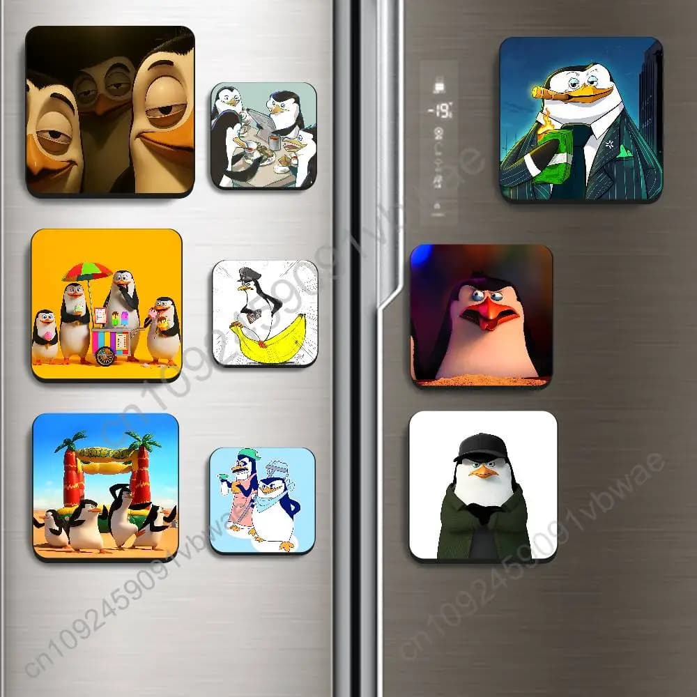 Penguin cute Private Skipper Kowalski BestSelling Refrigerator Magnetic Sticker Fridge Magnets Adhesive to Metal Surfaces Leaves