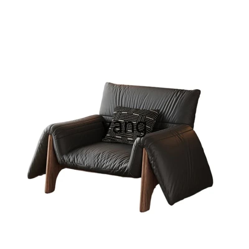 CX living room leather single sofa retro balcony foldable leisure sofa