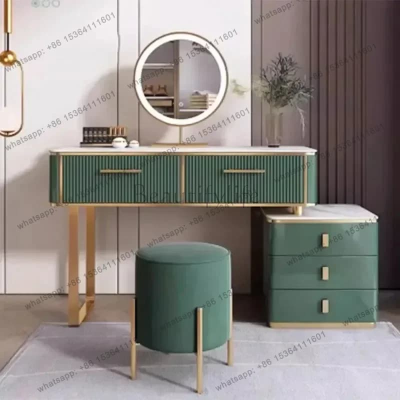 LJY Salon Storage Vanity Table Living Rooms Space Saving Drawers Dresser Bedroom Makeup Luxury Muebles De Dormitorio Hotel Furni