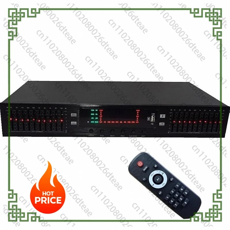 EQ-898BT Digital HD Stereo Preamplifier Equalizer Built-In USB Bluetooth Home Stage Equalizer Dual 10 Segments 220V