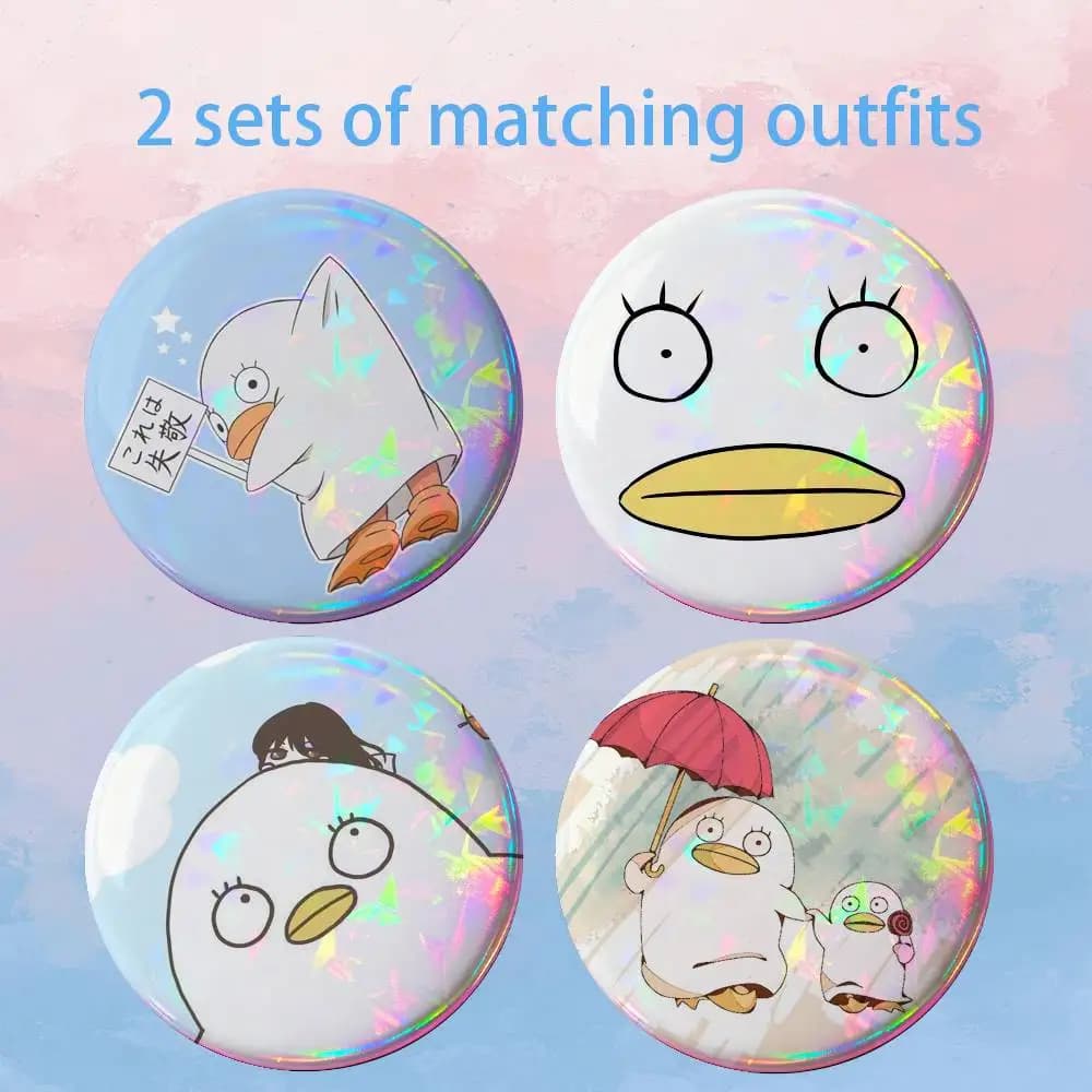 E-Elizabeth Gintama 2 piece set Badges On Backpack Jacket Cartoon Round Brooches Acrylic Button Pins Collection Gifts
