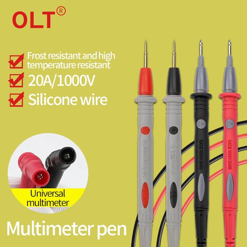 Universal Multimeter Test Leads Banana Plug to Alligator Clips/Test Hook/ Probe Needle-tip Wire Cable 1000V 20A/10A