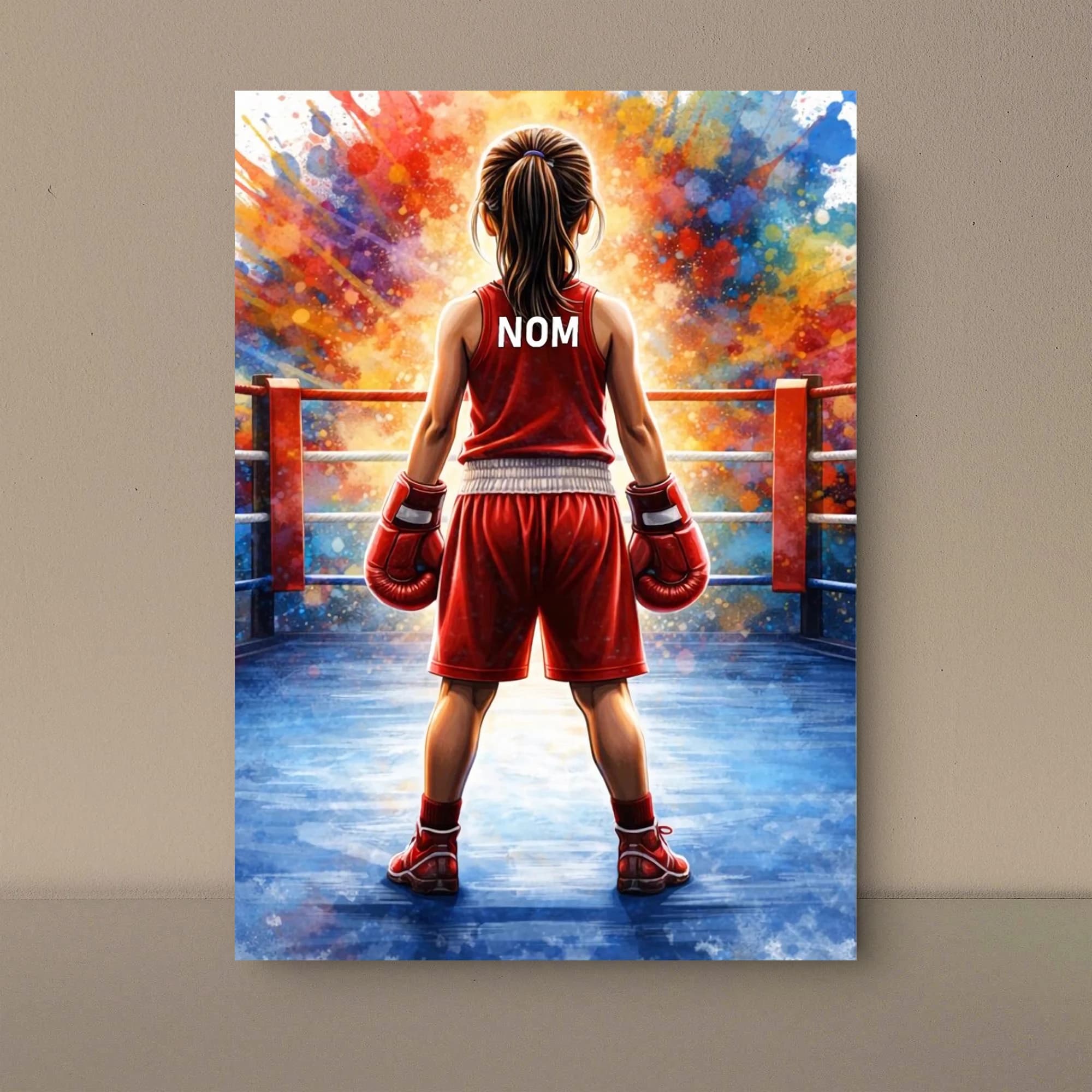 Personalized Boxer Poster with Name Custom Sports Player Poster for Girls Canvas Painting Boys Boxer Colorful Wall Decoration