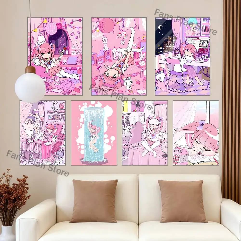 Cute M-Menhera C-Chan Girl Poster Prints Wall Art Picture Painting Gift Living Room Restaurant Bar Large Dec Sticker