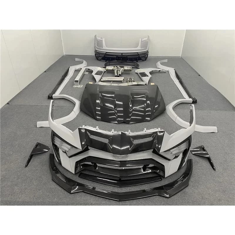 Dry Carbon Fiber U MS Body Kit Front Lip, Diffuser Hood for Peect Fitment Guaranteed