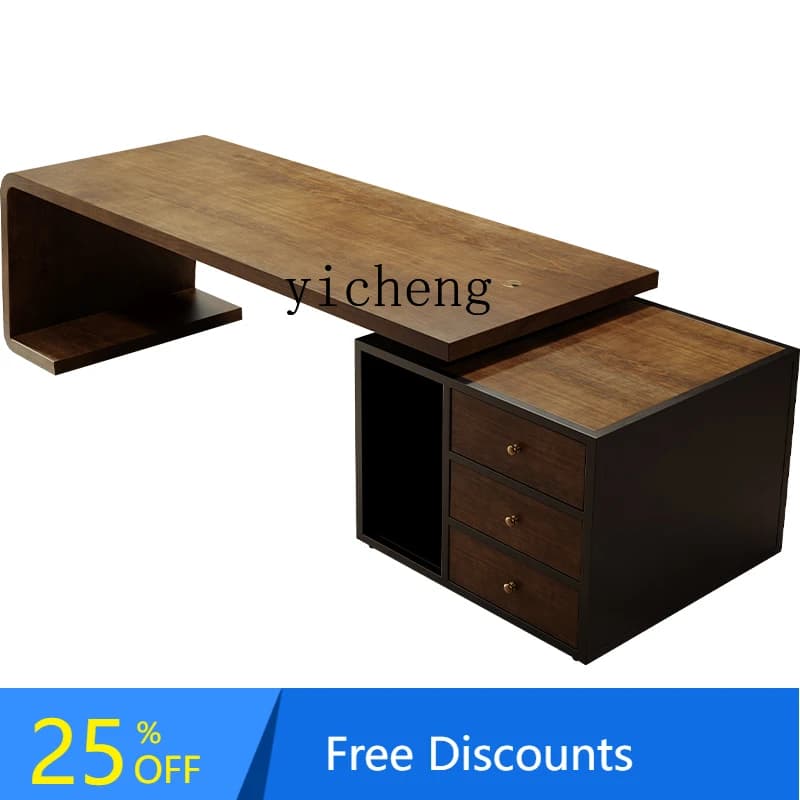 AA  solid wood  big desk creative computer desk special-shaped log boss workbench single large desk table