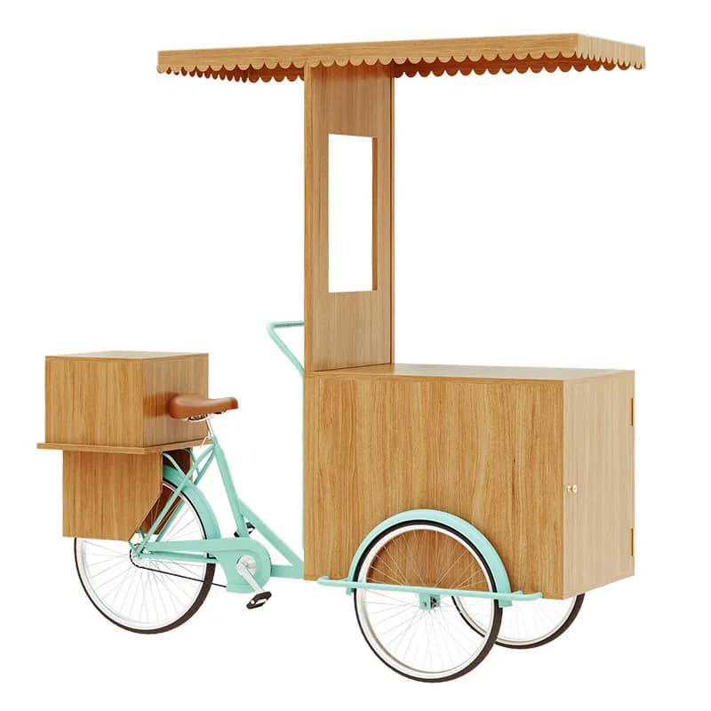 Outdoor food truck scenic spot display props tricycle, coffee night market shopping mall movable stall car