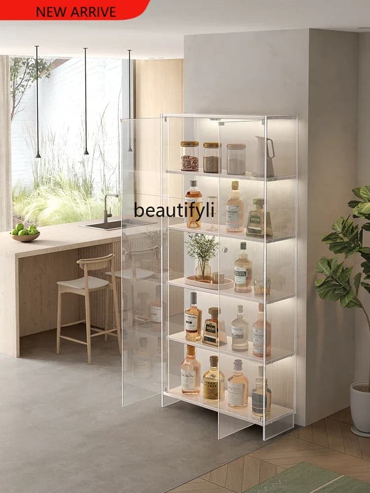 X A15 Glass Wine Cabinet Living Room Home Acrylic Transparent Display Cabinet Shelf