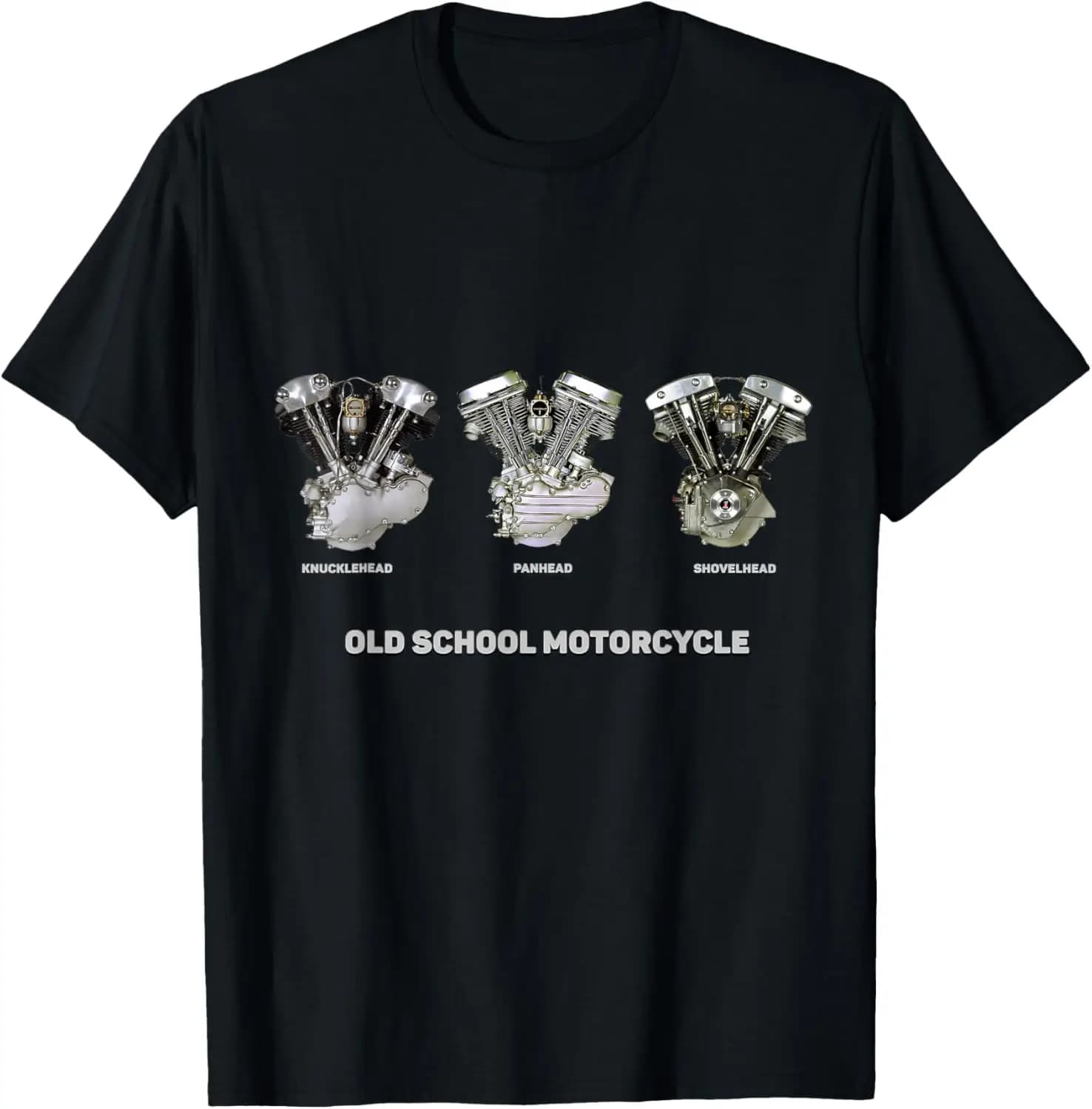 Shovelhead Knucklehead Panhead V-twin Old School Motorcycle T-Shirt 100% Cotton O-Neck Short Sleeve Summer Casual Mens T-shirt