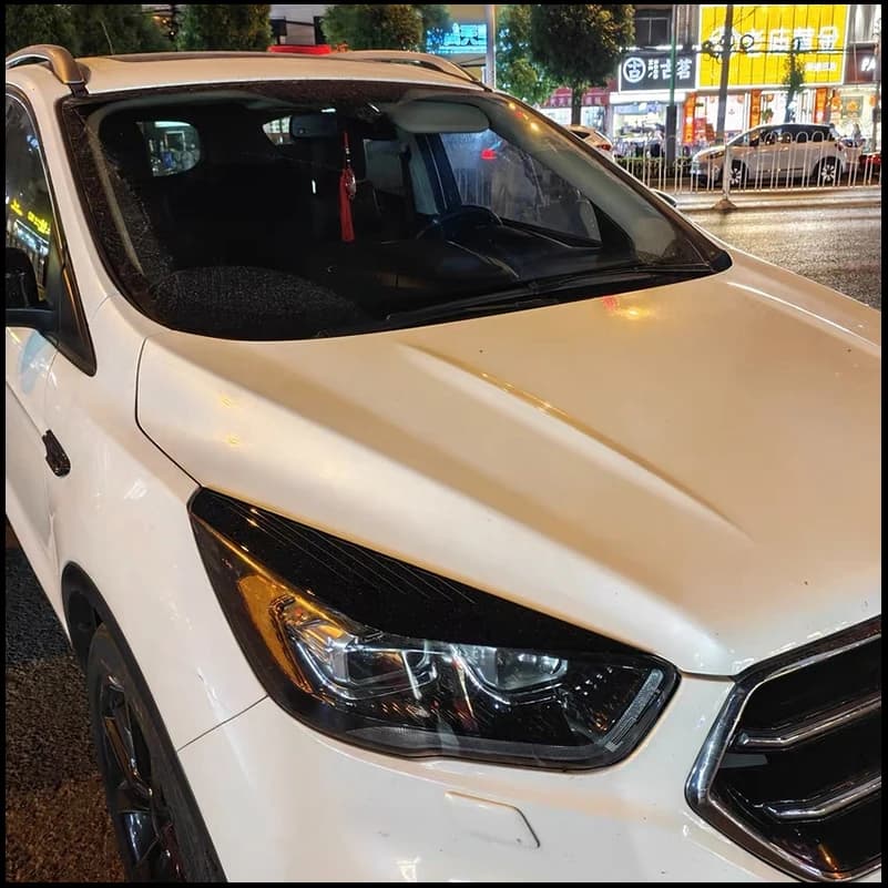 Car styling For Ford Escape 2017-2019 Kuga Vignale Headlight Eyelid Eyebrow Decorative Cover Sticker Trim Auto Accessories