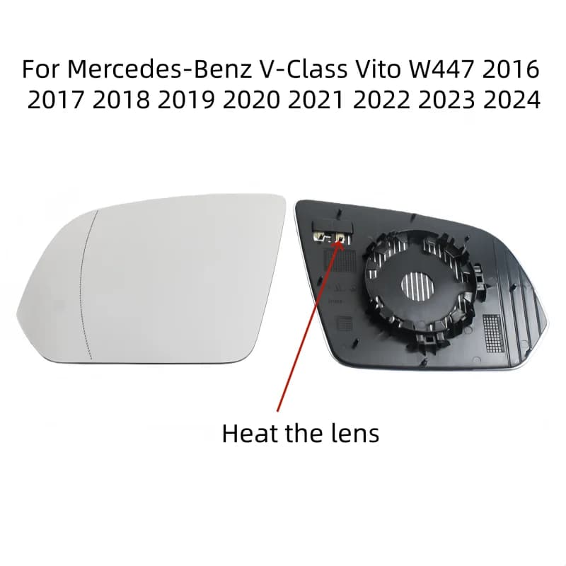 For Mercedes-Benz V Class Vito W447 2016-2023 (Without Automatic Dimming) Auto Parts Heating Mirror Rearview Mirror Lenses
