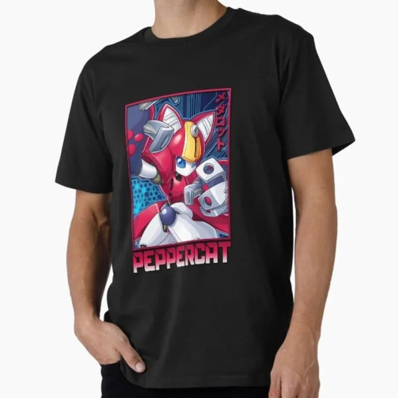 Peppercat Classic Cyber Mecha Manga Graphic clothes 0422 Anime Medabots Metabee Robot t shirt Short sleeve All size tops S-6XL