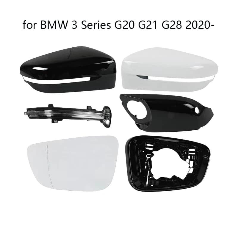 Auto Left Right Rear Heated Mirror Glass Cover Frame Turn Signal Light Bottom for BMW 3 Series G20 G21 G28 2020-
