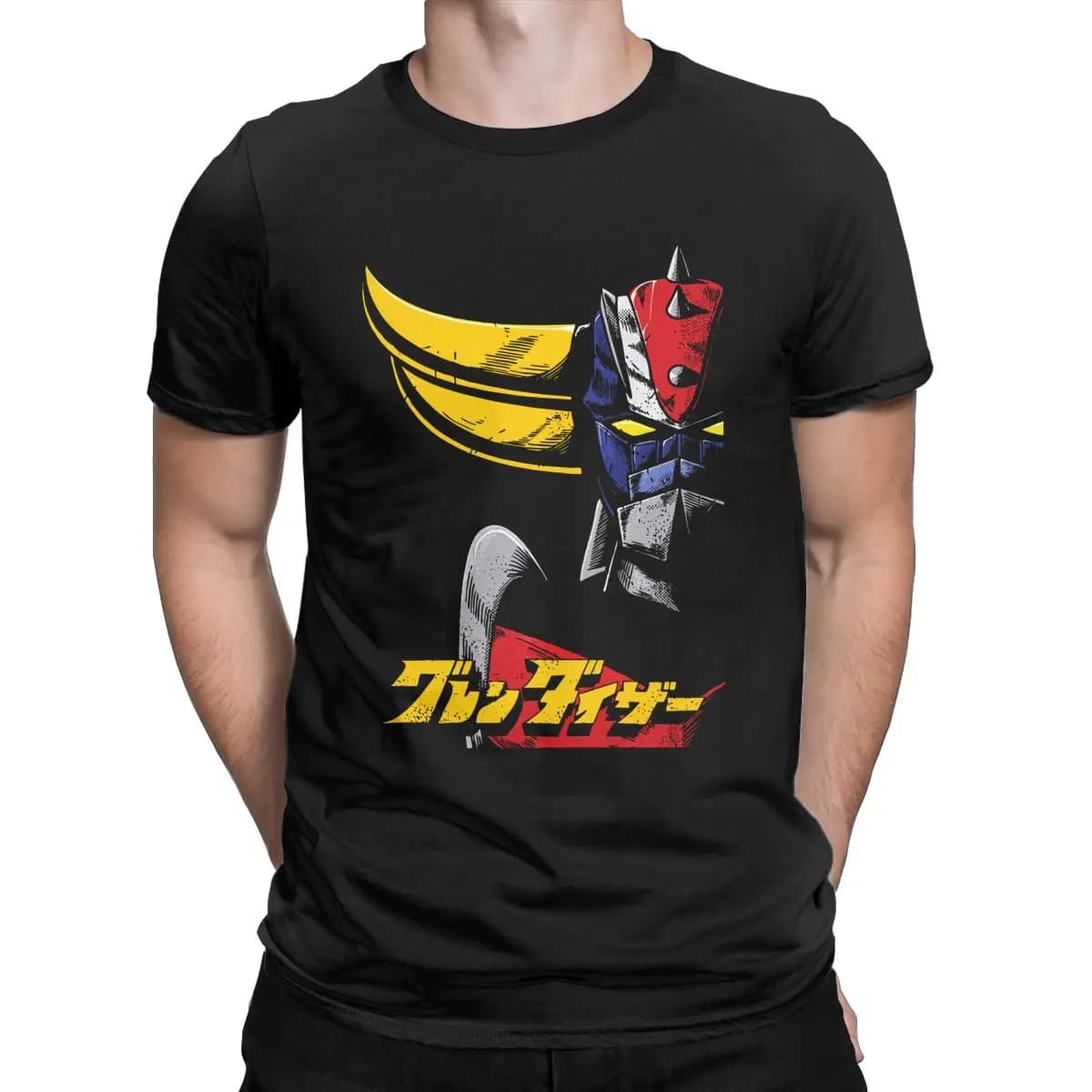 Grendizer Ufo Robot Goldrake  Mazinger Z Anime Clothing Men's shirt 80s manga Short Sleeve Crewneck T-Shirt Cotton Classic Tops