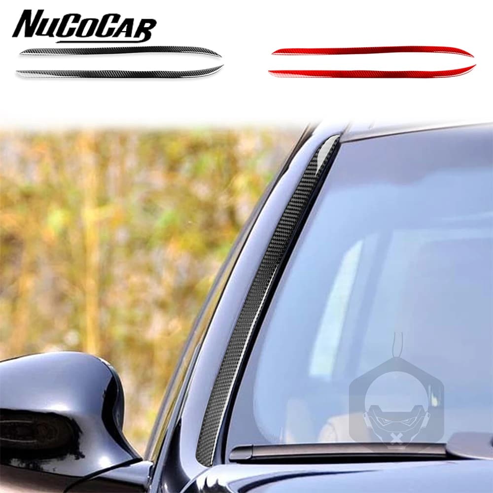 For BMW 3 Series E90 2005-2012 Carbon Fiber Windshield Side Panel Trim Strip Car Exterior Accessories Decorative Stickers