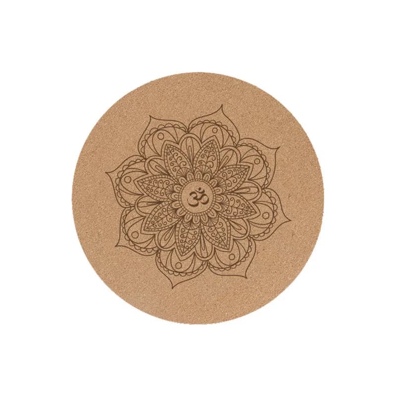 Cork Rubber Round Meditation Mat 65x65x5mm Non-Slip Yoga Dance Prayer Mat Indoor Use