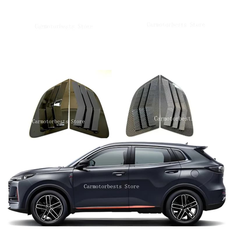 Car Rear Louver Window Side Shutter Cover  For Changan UNI-S CS55 Plus 2022 2023-2025 Trim Sticker Vent Scoop ABS Carbon Fiber