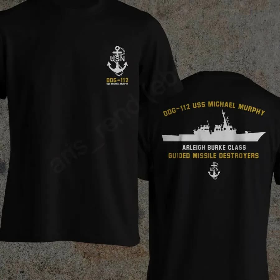 USS Michael Murphy DDG-112 Destroyer T-Shirt 100% Cotton O-Neck Summer Short Sleeve Casual Mens T-shirt Size S-3XL
