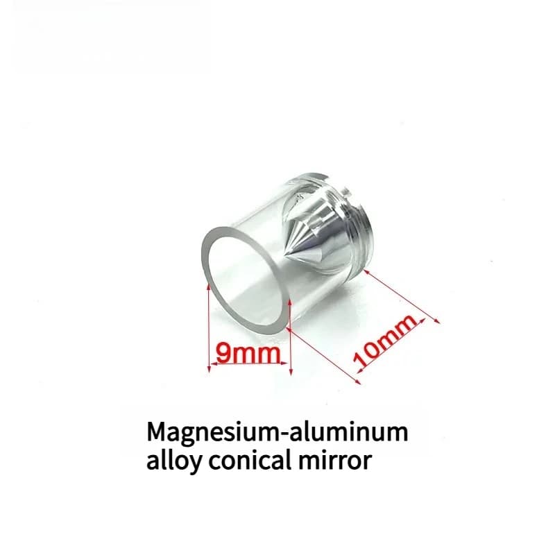 360° Ring-to-Line Metal Conical Mirror D8x5mm And Glass Tube Laser Mirror 1PC