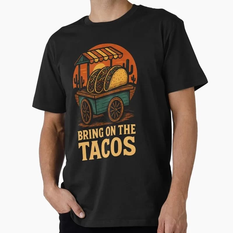 Mexican Street Food Tacos Graphic T Shirt 0915 Unisex Short Sleeve Funny Tee Taco Tuesday Cinco De Mayo Casual Streetwear Tops