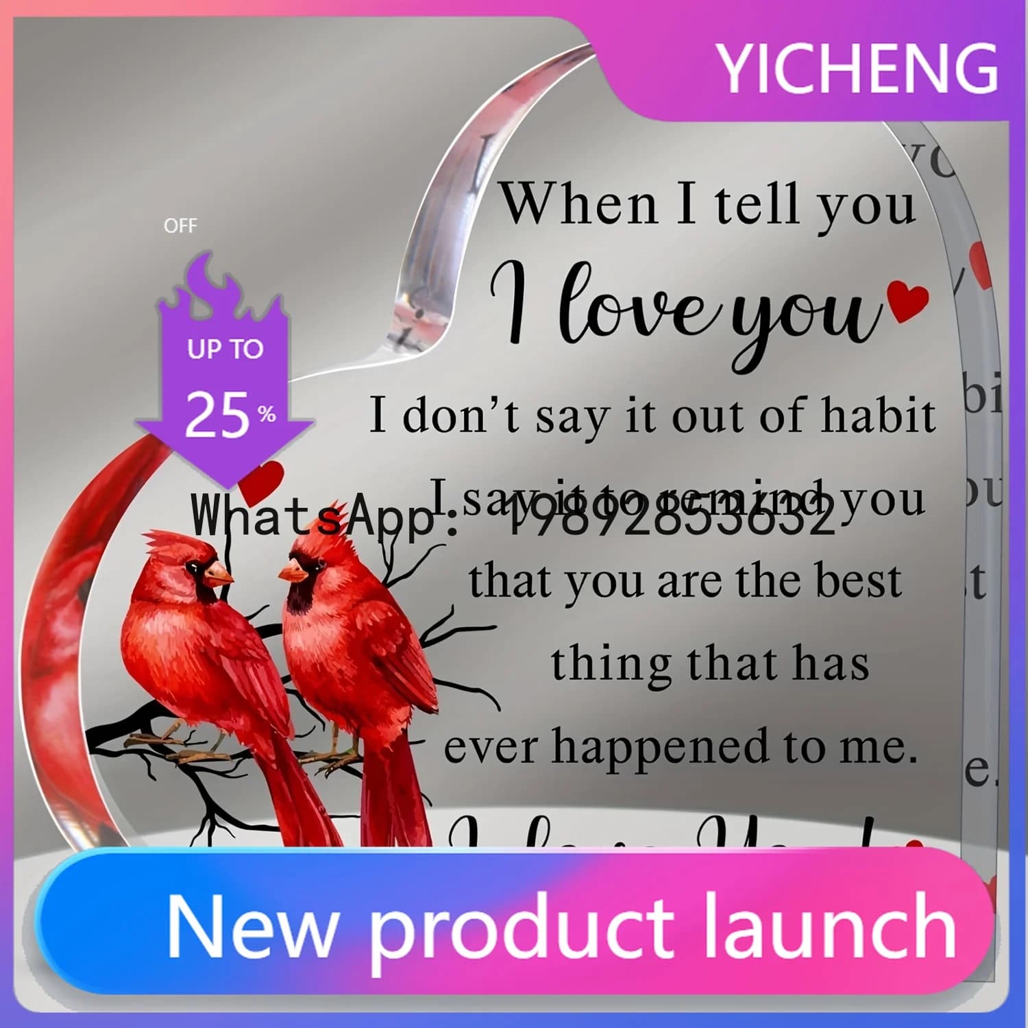 LYY To My Love Acrylic Gift for Her Romantic Boyfriend Gifts Girlfriend Love Cute Gifts Ideas Anniversary Valentines Birthday