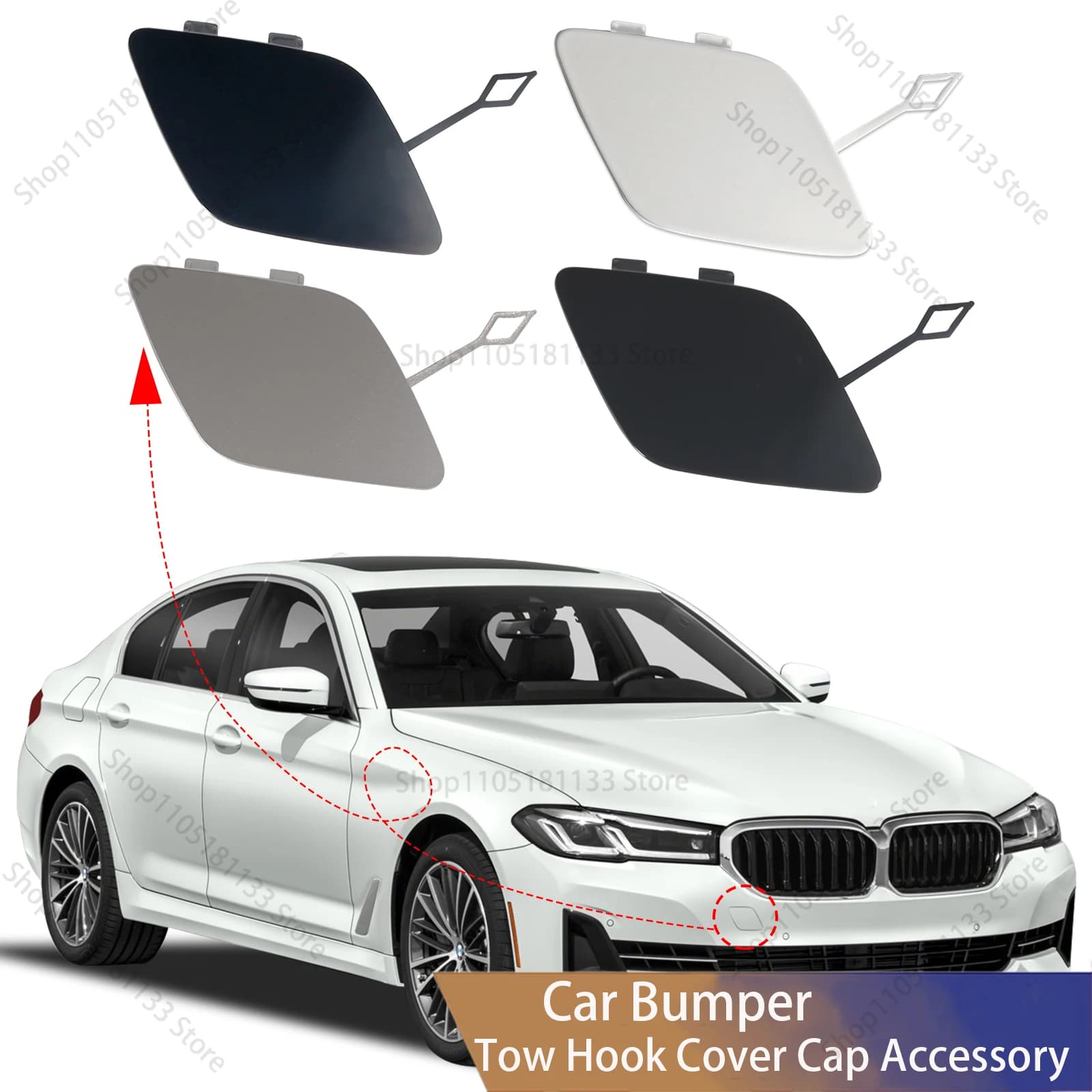 For BMW 5 Series G30 M-Sport Wagon 2021-2023 Front Bumper Tow Hook Cover 5111985244 OE Replacement 520d 530d Premium