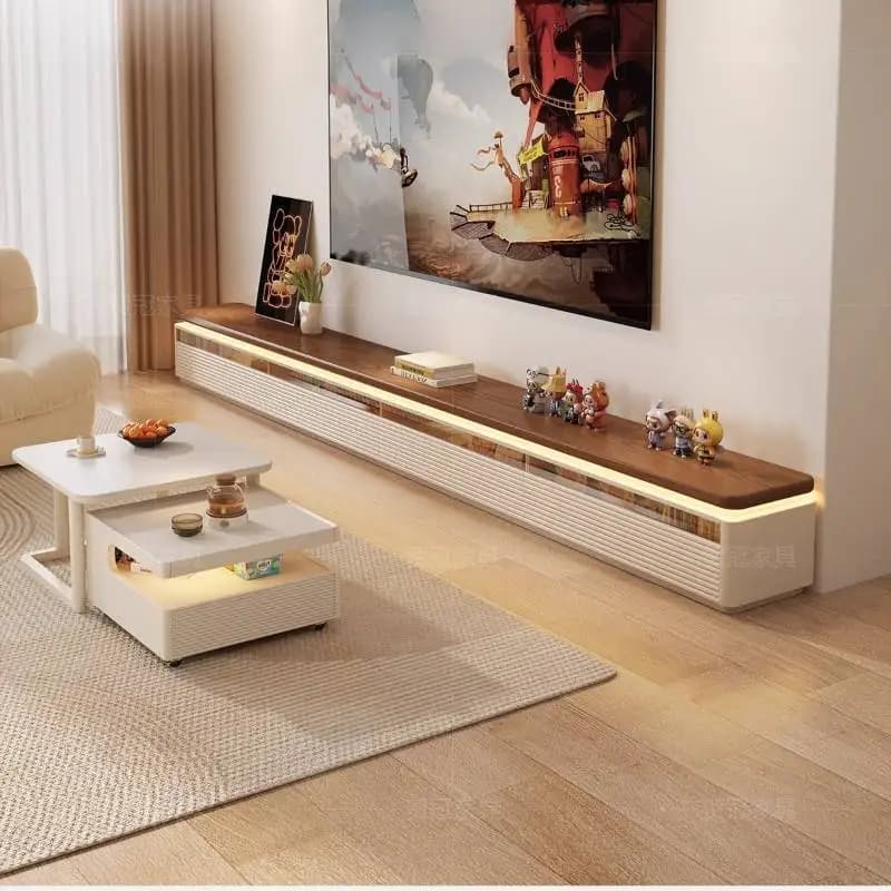 European White Tv Cabinet Simple Art Minimalist Living Room Storage Tv Cabinet Modern Display Szafka Pod Telewizor Furniture