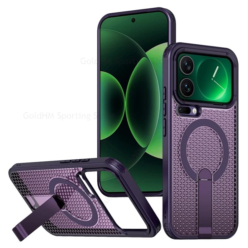 For Xiaomi Redmi K80 Pro 5G Magnetic Heat Dissipation Stand Case For Redmi Note 14 Pro Plus 5G For Magsafe Wireless Charge Cover