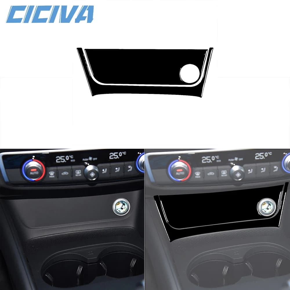 For Audi A3 S3 RS3 8V 2013-2019 Piano Black Centre Cigarette Lighter Panel Decoration Cover Car inside Trim Accessories Sticker