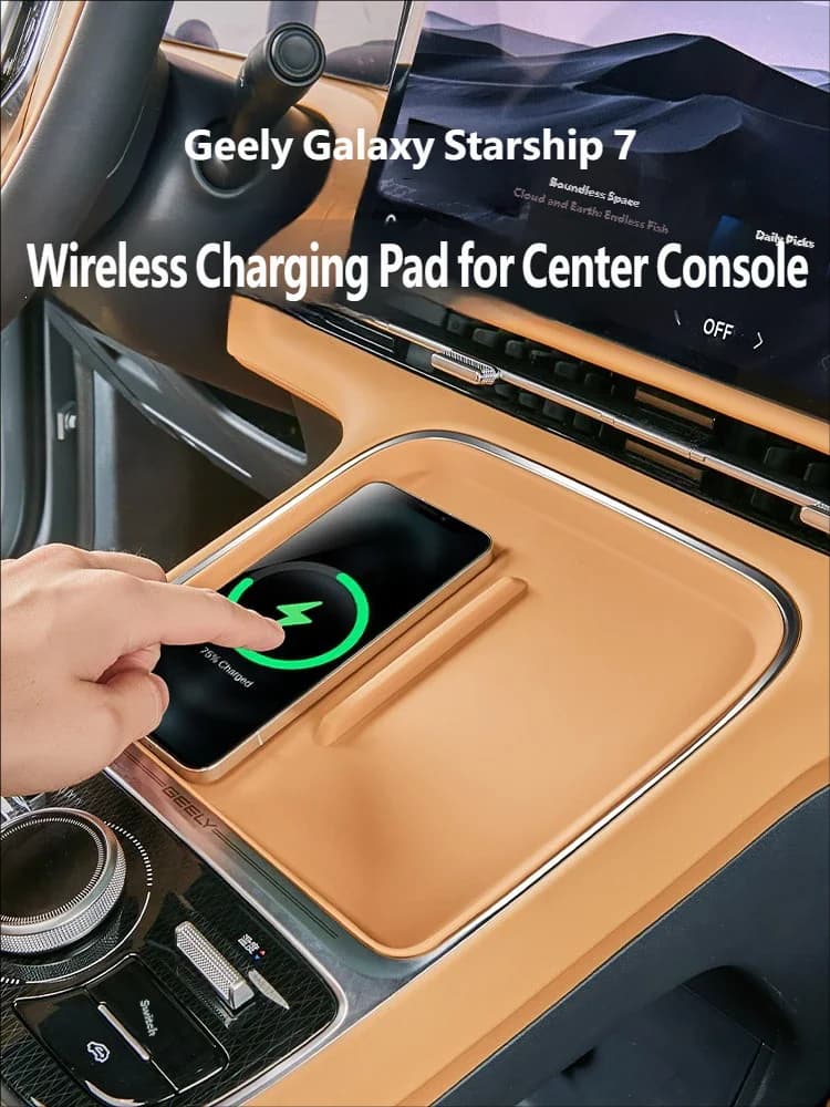 Non-slip Silicone Wireless Charger Pad For Geely Galaxy Starship 7 EM-i Geely EX5 EM-i 2026 Dust-proof Waterproof