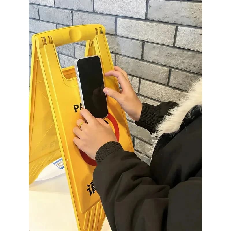 Oversized Abstract Exaggerated Fun 'No Parking' Sign Phone Case for Apple 15/14 Pro Max, Protects Your Phone, a Prank Gift