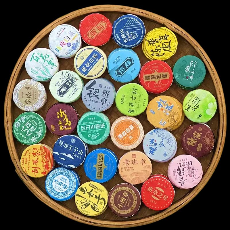 Customize Puer Adhesive Label Pu'er 5X5g Small Tea Cake Colorful Paste Multiple Types Combinations Pattern Continuously Updated