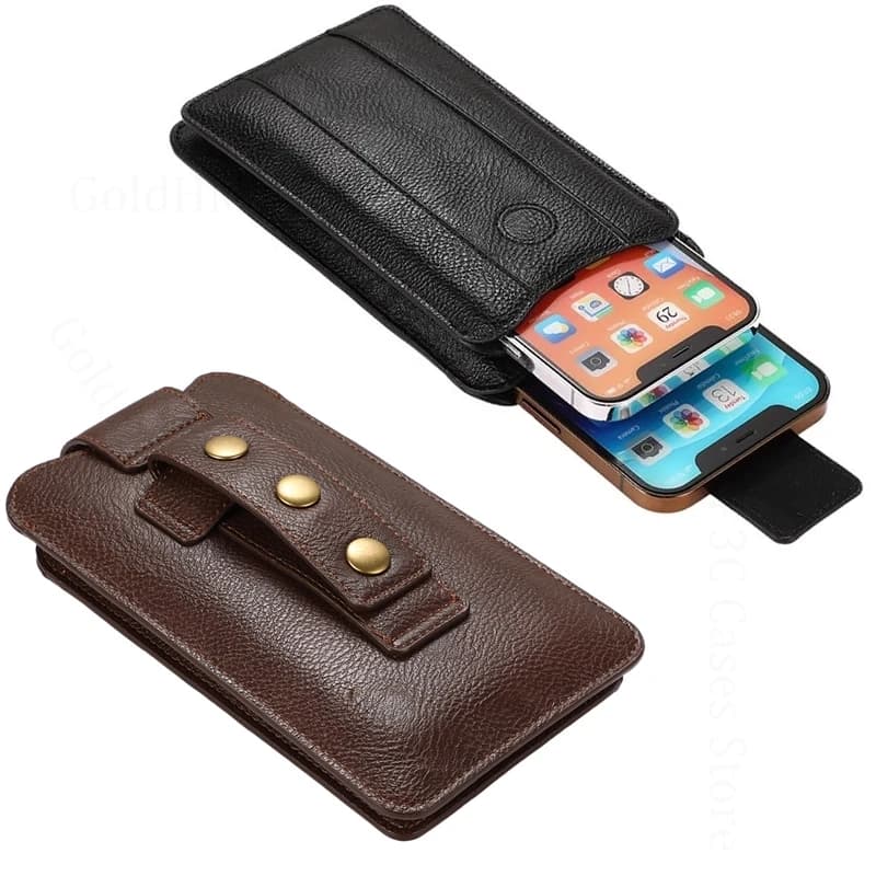Adjustable Leather Phone Pouch For OnePlus N6x N6 Turbo 6X Pro 15T 15R 13s 13T 13R 12R Layers Wallet Case Waist Bag Phone Cover