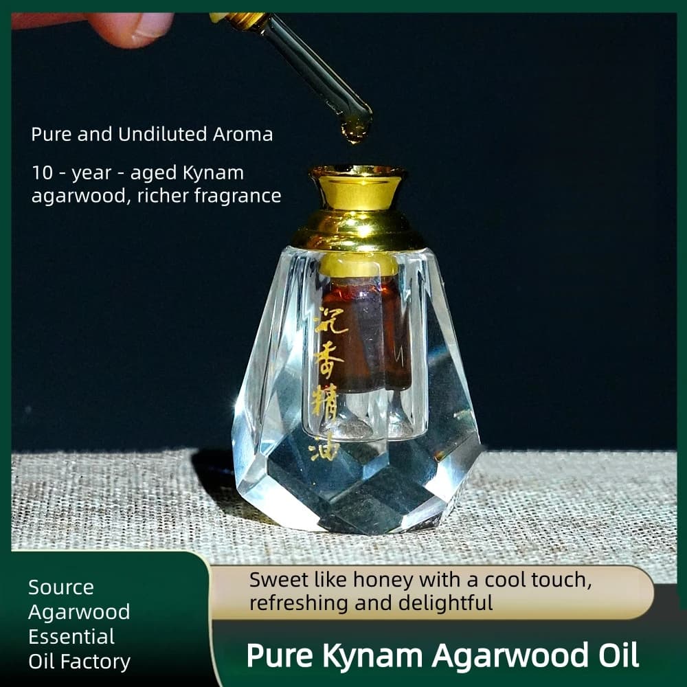 Natural Kyara Agarwood Essential Oil for Aromatherapy, Supercritical CO₂ Extracted, Pure Undiluted Kyara Agarwood Crude Oil
