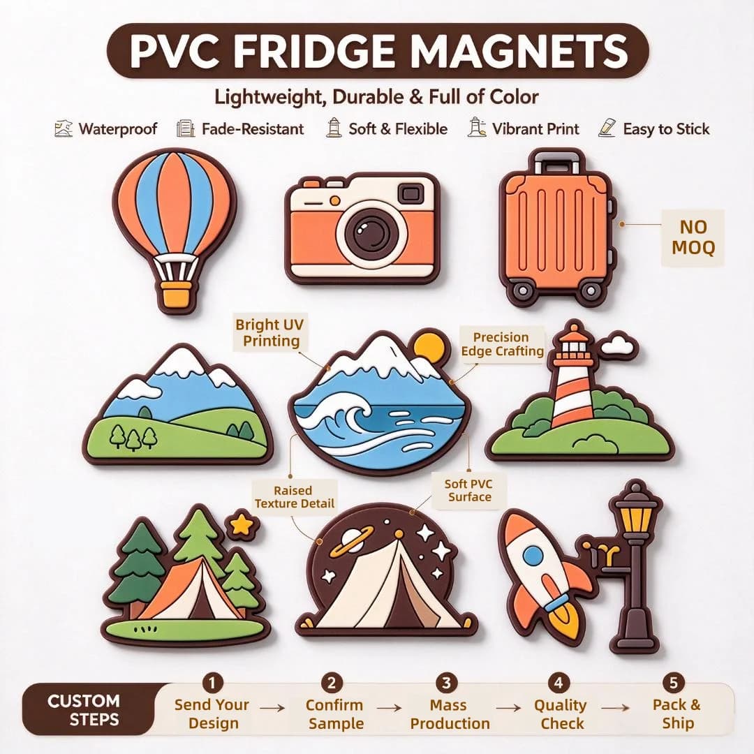 Custom PVC Fridge Magnets Super Strong Adhesive Custom Fridge Magnet Adhesive Flexible Magnets For Kitchen Cabinet Home Decor