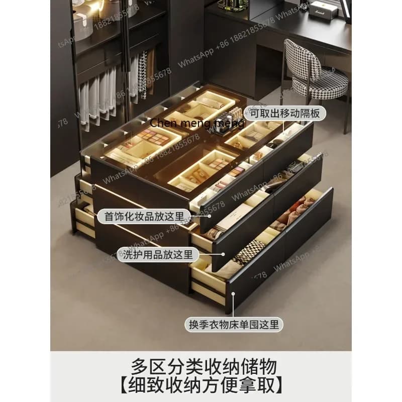 X Vintage bedroom locker jewelry Cloakroom island cabinet floor-to-ceiling multi-layer chest of drawers