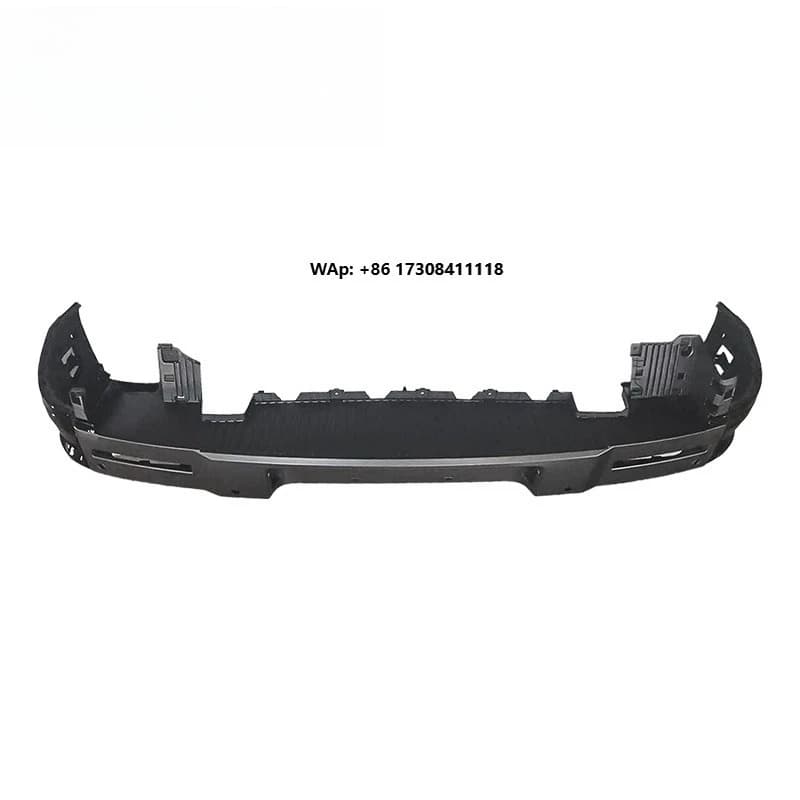 New Rear Bumper Assembly with Exhaust Clips-Clip-on Attachment Obsidian Black OEM