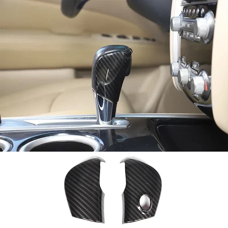 For Nissan Pathfinder 2013-2018 Car Gear Shifter Knob Head Cover Trim ABS Carbon Fiber Pattern Interior Accessories