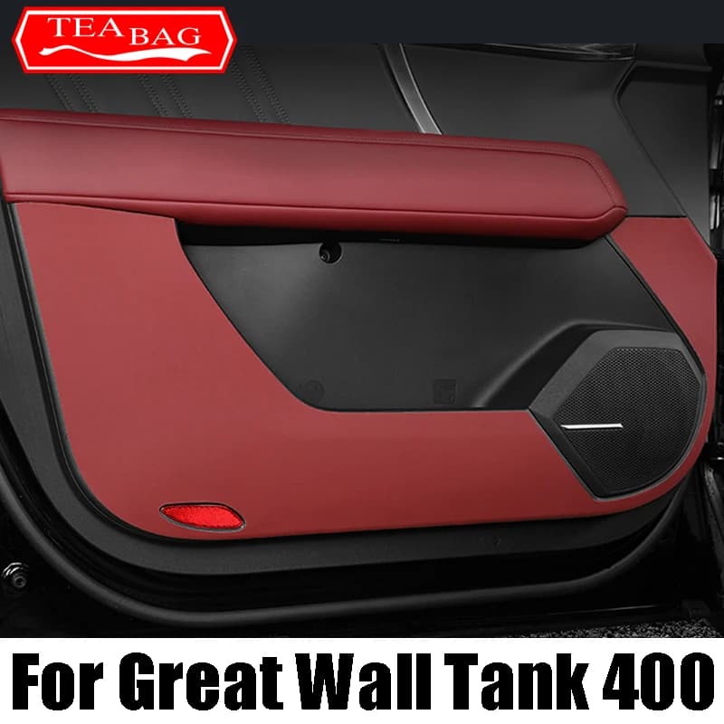 For Great Wall GWM Tank 400 2024 2023 Car Leather Door Anti Kick Pad Protection Side Edge Film Protector Stickers Accessories