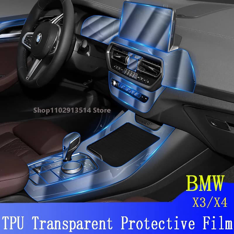 For BMW X3/X4/IX3 G01 G02 G08 2018-2022 Car GPS Navigation  Film LCD Screen TPU Protective   Protector Decoration Stickers