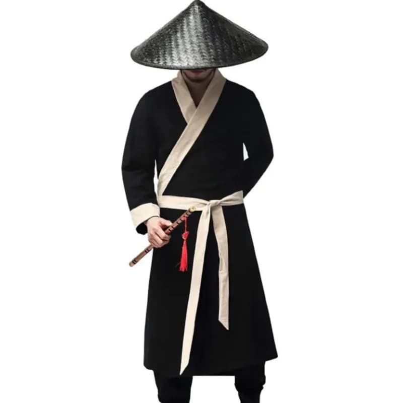 Ancient Chinese Long Shirt National Costume Traditional Swordsman Clothing Vintage Martial Arts Cosplay Dress Men Women Hanfu