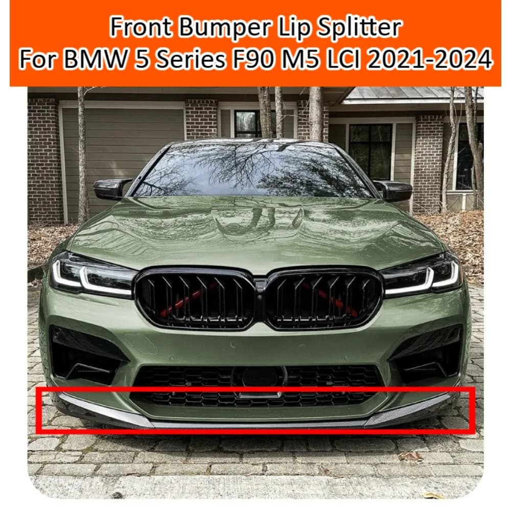 Front Bumper Lip Splitter For BMW 5 Series F90 M5 LCI 2021-2024 Front Spoiler Body Kit Exterior Styling Modification Accessories
