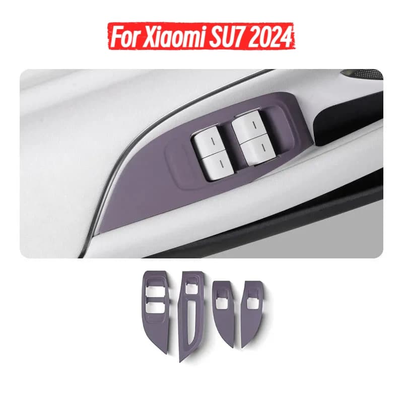 Window Button Frame Panel Protective Pad For Xiaomi SU7 2024 Car Styling Window Lifting Panel  Protective Sticker Accessories