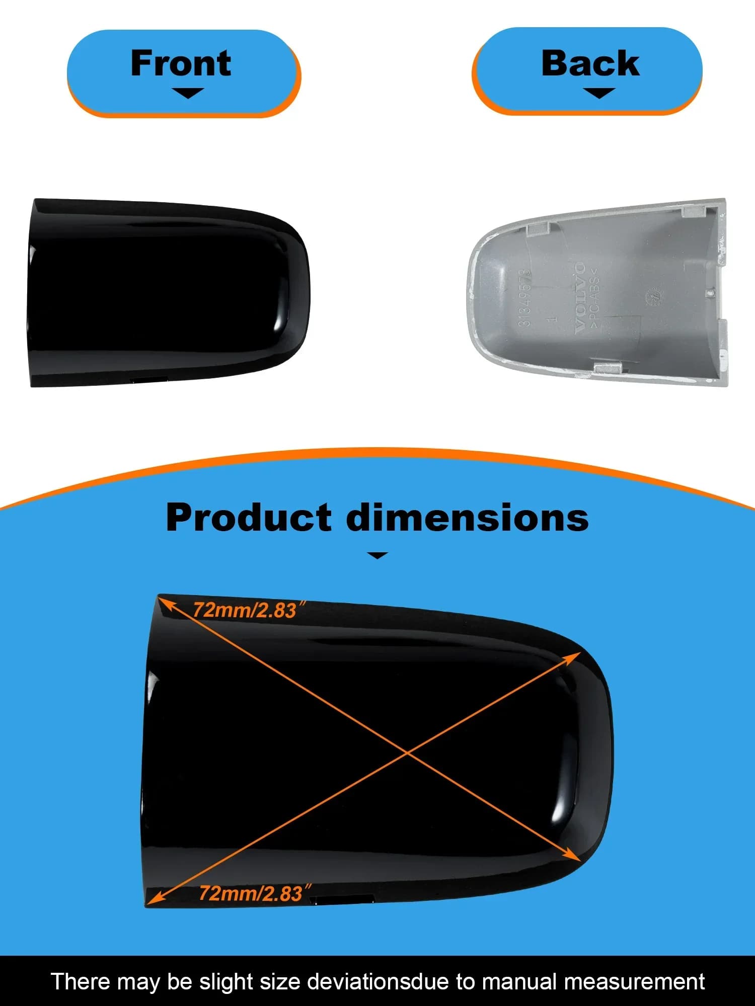 For Volvo XC60 S60 S60L V40 Car Front Left Exterior Door Handle Cover Durable ABS Auto Exterior Accessory 39819800 31349578