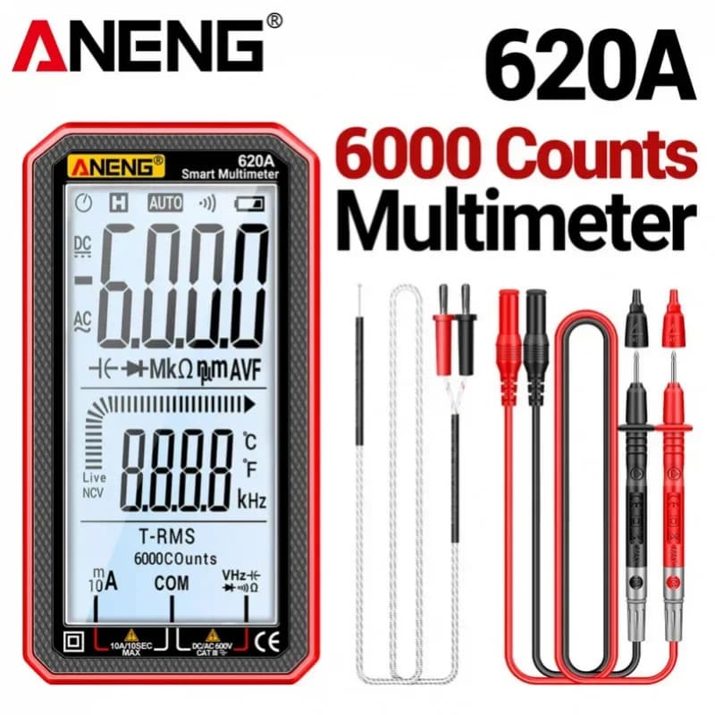 ANENG 620A 6000 Count Multimeter NCV Measurement Neutral Wire Identification Full Function Electrical Parameter Measurement