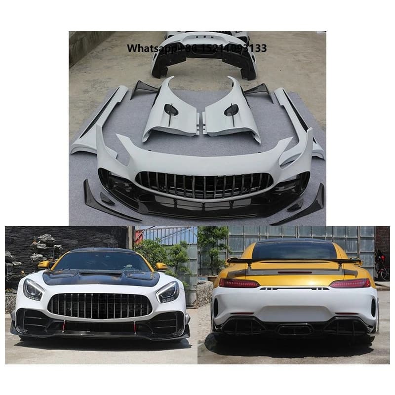 Car Modification Upgrade GTR PRO Half Carbon Fiber Body Kit Front Rear Bumper Side Skirt Fender for 2015-2023 GT